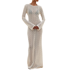 2026 été Maxi a-ligne robe de plage pour les femmes ODM Style Vietnam mousseline de soie tissu Anti-rides papillon manches conception Simple - Product Image 1