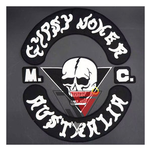 BIKER gipsy nomer แผ่นแปะด้านหลังของ MC ออสเตรเลียชุด5ชิ้นปักสัญลักษณ์สะท้อนแสงแบบยั่งยืนสำหรับเสื้อกั๊ก - Product Image 1