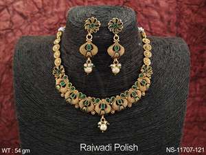 Antique <b>Jewellery</b> Designer Rajwadi Plated Party Wear Necklace - Product Image 2