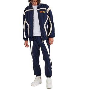 Costume de sport deux pièces pour hommes de haute qualité personnalisé sérigraphié Logo lavage à l'acide Vintage fermeture éclair Streetwear survêtement pour hommes - Product Image 1