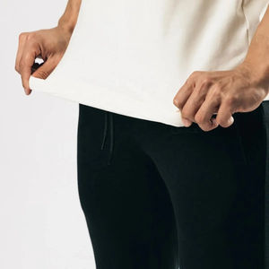 T-shirt pour homme en coton lourd 100% biologique, tricoté, de haute qualité, surdimensionné, avec logo personnalisé, durable, respirant, respectueux de l'environnement, Ringers - Product Image 2