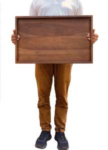 Vaisselle décorative rectangulaire en bois massif véritable naturel, plateau de service à fruits, plateau de service à café, plateau de service à café - Product Image 4