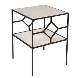 Table basse carrée avec base en fer Quartz Top Design élégant et durable Structure durable Fabricant direct usine - Product Image 1