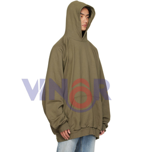 High Quality 100% Cotton Oversized Hoodie High Streetwear Brand's Loose Fleece <b>Sweatshirt</b> Embroidered Eco-Friendly Winter Men - Product Image 2