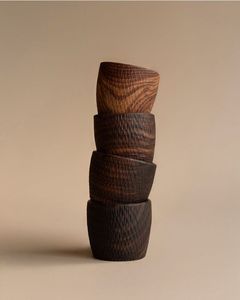 ชามไม้แบบวางเท้าทำด้วยมือพร้อมขาตั้งสำหรับเสิร์ฟผลไม้หรือของตกแต่งบ้านชามไม้เครื่องครัวแบบชนบท - Product Image 4