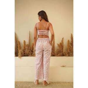 Ensemble coordonné streetwear pour femme, imprimé paisley, chemise boutonnée, pantalon droit, décontracté, coton, deux pièces, vêtements de détente, taille naturelle - Product Image 4