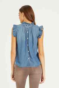 Top de Mezclilla para Mujer, Moderno, Elegante, Casual, Chic, Cómodo, Premium, Duradero, Suave y Transpirable - Product Image 6