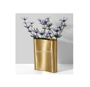 กระถางดอกไม้เหล็กสีทองแจกันทรงสูงปรับขนาดได้ - Product Image 4
