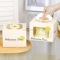 Boîte d'emballage alimentaire personnalisée biodégradable et écologique pour gâteaux et desserts, avec fenêtre transparente, vente en gros