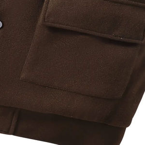 Chaqueta Universitaria Clásica Azul con Cuello Alto para Hombre, Modelo 2025, con Franja de Cuero Blanco, Chaqueta de Invierno con Calefacción - Product Image 5