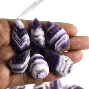 2025 piedras preciosas de cristal sueltas personalizables hermosas piedras en forma de pera de amatista Natural cabujón de encaje suave joyería mayoristas - Product Image 2