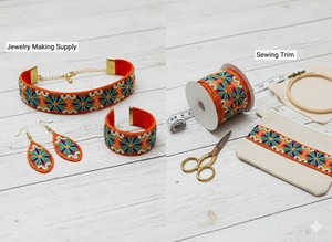 ลูกไม้ประดับลายดอกไม้สำหรับตกแต่งเครื่องแต่งกายหรือเครื่องประดับและของตกแต่งงานปาร์ตี้ - Product Image 3