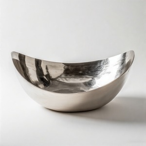 Plateau en aluminium brossé RadiantRoot avec cadre latéral complexe dessus poli et idéal pour un affichage décoratif ou fonctionnel à la maison - Product Image 3