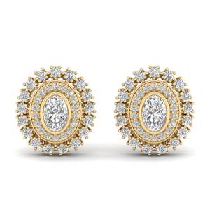 ต่างหูทองคำแท้ 14K ทรงรี ประดับโมอิสซาไนต์ 2.54 กะรัต แบบเกลียว ยี่ห้อ REYES รุ่น Luxury ดีไซน์คลาสสิก เหมาะสำหรับเป็นของขวัญงานแต่งงานหรืองานหมั้น สำหรับเธอ - Product Image 2