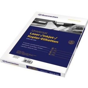 Suministros de Oficina, Paquete de 1,400 Etiquetas Blancas No Removibles, 105 x 41 mm, SOENNECKEN - Product Image 1