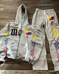 เสื้อฮู้ดและเสื้อสเวตเตอร์ซักกรดสำหรับผู้ชายสไตล์ไฮสตรีทคอลเลกชันแบบถักลาย - Product Image 1