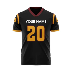 Camiseta de fútbol americano personalizada transpirable de talla grande verano blanco dorado granate equipo uniforme personalizado nombre Número ropa deportiva - Product Image 3