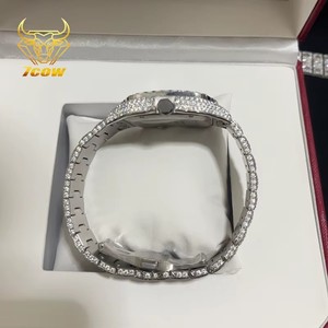 นาฬิกาฮิปฮอปหรูหราประดับเพชรโมอิสซาไนต์สีขาว VVS เต็มหน้าปัด ระบบออโตเมติก สำหรับผู้ชาย - Product Image 5