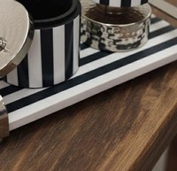 Ensemble de brûleur à encens en bois de santal noir et blanc à rayures de luxe avec plateau Porte-bakhoor pour cadeaux du Ramadan Décoration de maison du Moyen-Orient