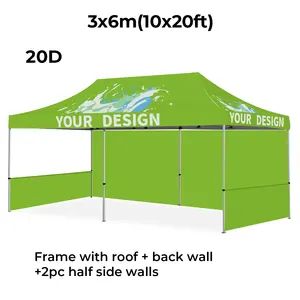 Show Tent Aluminum Frame Folding Waterproof Gazebo Pop Up Canopy Tent For Printed 10x10 10x20 Outdoor Event Party Trade Show Custom Logo