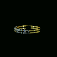 Bague de mariage Art Déco en diamant de culture, or 14K/18K, diamants taille marquise et taille rond, demi-éternité, pour elle