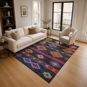 Tapis RUGS DEPOT LXDP-0317, vente en gros, rouge bordeaux, vintage, oriental, imprimé numériquement, lavable en machine, chenille, tapis de salon, antidérapant - Product Image 2
