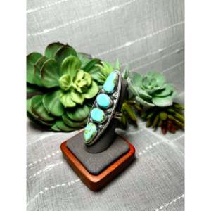 Carlos Francisco <b>Adjustable</b> Sonoran Mountain Turquoise & Sterling Silver <b>Ring</b> Bezel Set Natural Stone for Everyday Wear - Product Image 3