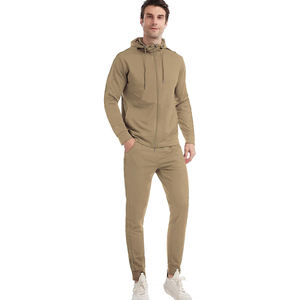 Conjunto de Sudadera con Capucha y Pantalones de Chándal de Algodón Grueso de 500 g/m² Personalizado para Hombre, Color Borgoña Sólido, Ropa de Calle Cálida para Invierno - Product Image 1