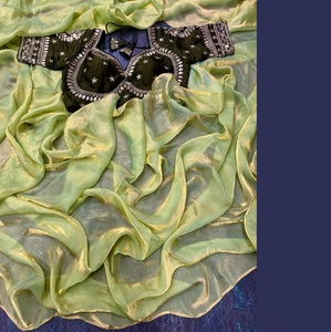 Elegante indio Bollywood elegante Sari tela suave exclusiva Sari blusa elegante Ropa Étnica última blusa de moda - Product Image 1