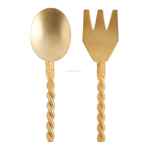 ชุดเสิร์ฟ2ชิ้นลายมือสีทองสุดหรูสำหรับร้านอาหารโรงแรมบ้าน - Product Image 3