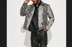 Chaqueta de cuero de moda de alta calidad para hombre estilo serpiente nueva llegada mejor diseño chaqueta de cuero de diseño personalizado de invierno para hombre - Product Image 4