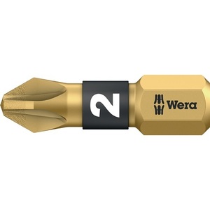 WERA <b>Bit</b> 855/1 BDC 1/4" PZD 1 Diamond-Coated BiTorsion <b>Drill</b> <b>Bits</b> 25mm Pack of 10 - Product Image 1