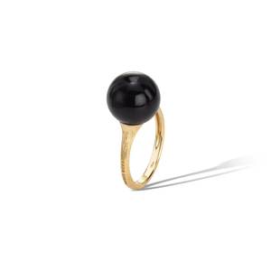 Nueva llegada negro ónix oro hermosa piedra preciosa anillos simples joyería de moda - Product Image 1