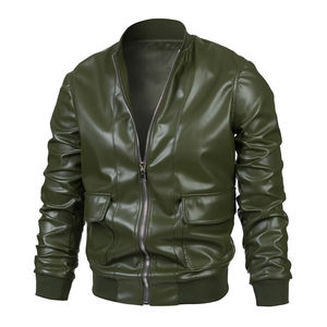2024 Premium cómodo al por mayor chaqueta cortavientos de cuero para Hombres Nuevo diseño de moda para la temporada de primavera Casual High Street - Product Image 5