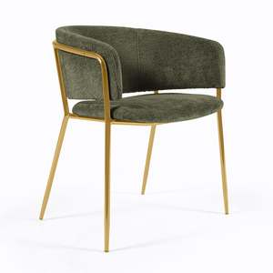 Chaise de salle à manger Lamosa en fer de haute qualité avec finition dorée pour salle à manger, hôtel et appartement - Product Image 6