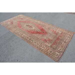 5x11.3 ft Rug, Turkish Vintage Rug, <b>Red</b> <b>Wool</b> Rug - Product Image 2