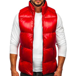 Chaleco acolchado reversible informal para hombre, lona de poliéster 100% de alta calidad, a prueba de viento, estampado de logotipo personalizado, Color sólido, Invierno - Product Image 1