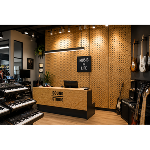 Panneaux acoustiques décoratifs industriels Akupanel 5 mm à distribution décalée en OSB avec finition placage pour plafonds et murs - Product Image 6
