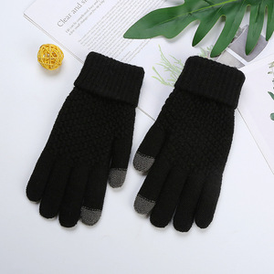 Gants d'hiver unisexes en polaire respirant pour l'extérieur, épais et chauds, tricotés en jacquard, vente en gros directe d'usine - Product Image 3