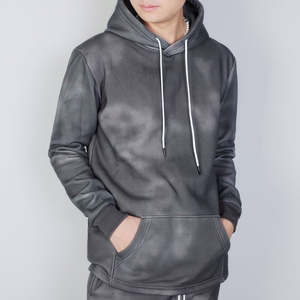 Chándal de invierno Unisex de marca Tie-Dye gris oscuro de alta calidad para adultos pantalones ajustados transpirables con capucha estilo masculino - Product Image 5