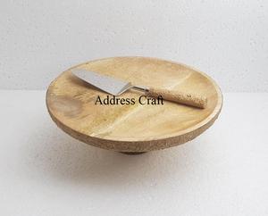 Soporte de pastel de madera con estampado de esmalte de último diseño, vajilla, decoración de boda, aspecto moderno, forma redonda, soporte para servir postres para fiesta - Product Image 4