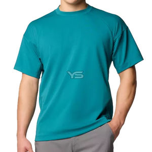 เสื้อยืดผ้าฝ้าย220กรัมสำหรับผู้ชายแบบลำลองเสื้อยืดคอกลมลายทึบย้อมสีล้วนพร้อมโลโก้ที่กำหนดเองดีไซน์ว่างเปล่า - Product Image 1