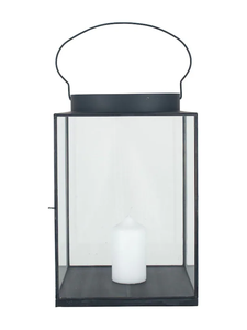 Lanterne en métal en laiton AK avec poignée et verre en pot de bougie personnalisé fini enduit de poudre noire pour la décoration intérieure de restaurant - Product Image 2