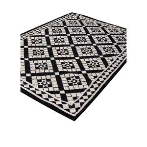 อัลฮัมบรา เกรย์&พรมขนสัตว์ทอแบนสีดำ ลายเรขาคณิตสำหรับใช้ในบ้าน-ADWL-13162(CS-01) - Product Image 2