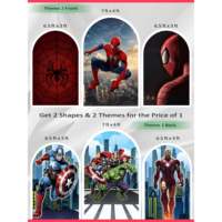 Set Latar Belakang Kain Bertema Ganda Koleksi Marvel Multiverse (3 Pcs) Premium Reversible Superhero Arch Set