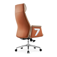 Usine Foshan chaise de bureau ergonomique à dossier haut beige chaise de direction en cuir PU chaise de patron chaise de table pour ordinateur portable avec appui-tête