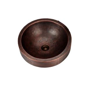 Installation de cuivre de bronze d'évier rond de cuvette simple d'arrivée élevée pour la forme de taille personnalisée de salle de bains de cuisine - Product Image 1