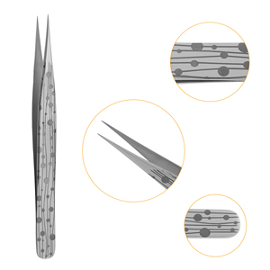 Pinzas para Pestañas Stahlmann Pro de Acero Inoxidable de Alta Calidad, Diseño con Puntos, Opción de Logotipo Personalizado, Punta Suave, Textura de 11 cm de Longitud - Product Image 4