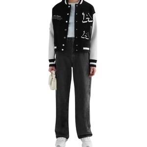 Chenille Embroidered Logo College <b>Baseball</b> <b>Jacket</b> <b>Men</b> Winter 100% Cotton Sleeve Windproof Wholesale <b>Men</b> Bomber Varsity Coated - Product Image 6