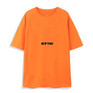 Camiseta con estampado de logotipo personalizado de algodón 100%, Camiseta holgada de verano con cuello redondo para mujer, alta calidad - Product Image 4